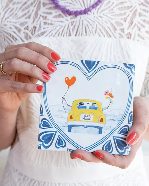 Handcrafted decorative ceramic tiles 10x10cm