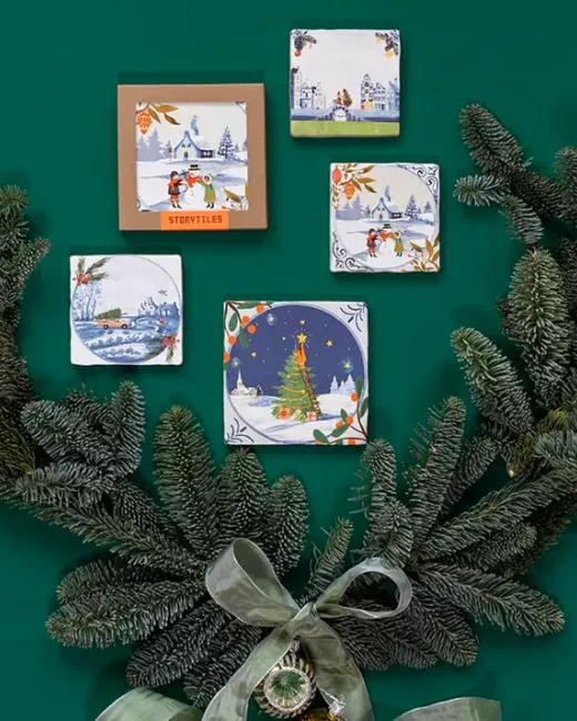 Handcrafted decorative ceramic tiles 10x10cm