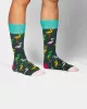 DillySocks - Chaussettes colorées avec motif Flamingo Forest