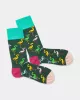 DillySocks - Chaussettes colorées avec motif Flamingo Forest