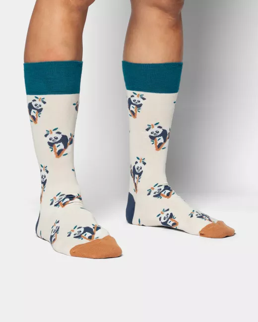 DillySocks - Chaussettes colorées avec motif Panda Pal