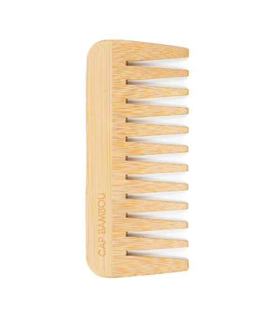 Cap Bamboo - Peigne en bambou sans manche à dents larges 