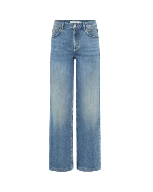 LANIUS - Jeans Marlene taille haute en denim Candiani