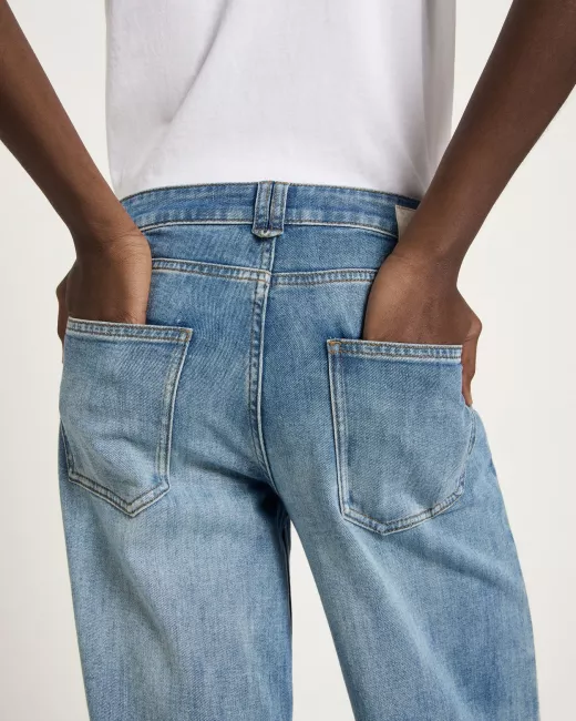 LANIUS - Jeans Marlene taille haute en denim Candiani