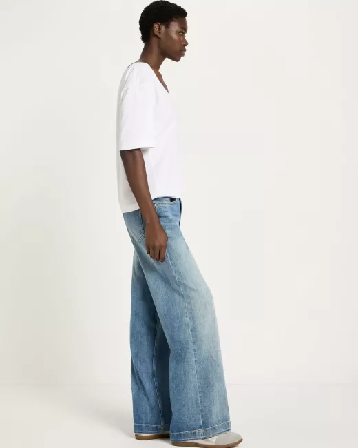 LANIUS - Jeans Marlene taille haute en denim Candiani