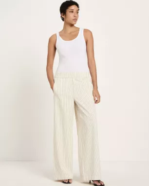 LANIUS - Pantalon rayé en coton biologique 