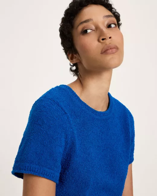 LANIUS - Pull à manches courtes en maille bouclée