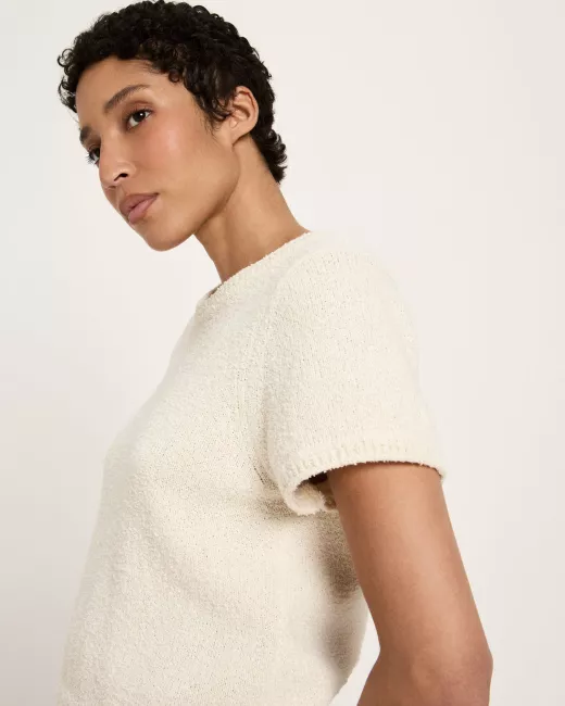 Bouclé short-sleeved sweater