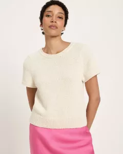 Bouclé short-sleeved sweater