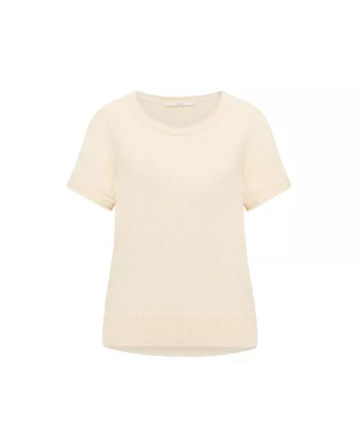 Bouclé trui met korte mouwen