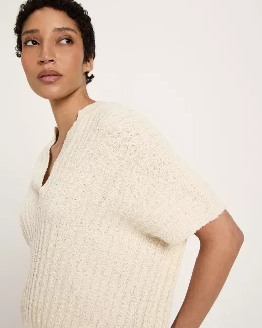 Bouclé short-sleeved sweater