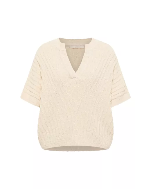 Bouclé trui met korte mouwen