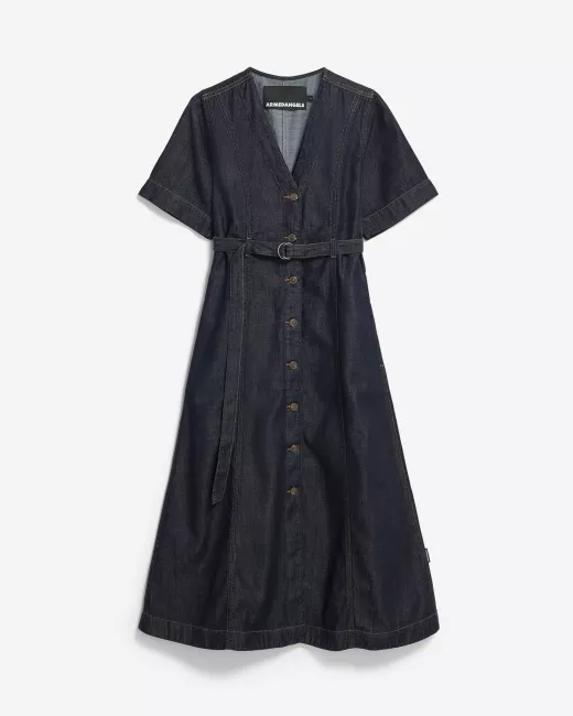 Armedangels - Robe midi en jeans avec ceinture