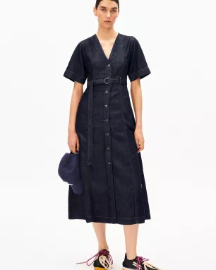 Woven linen dress MATHAA LINO STRIPES