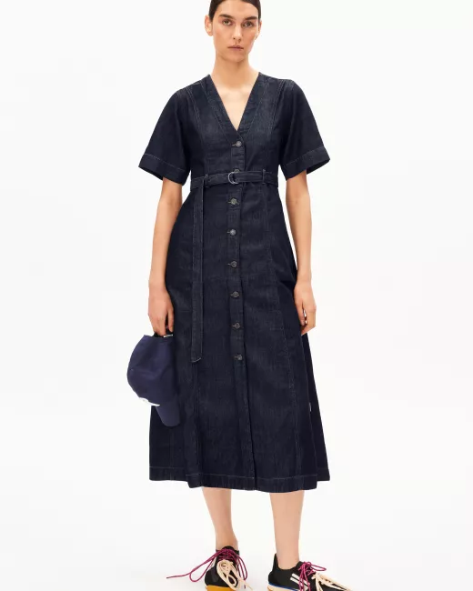Armedangels - Robe midi en jeans avec ceinture