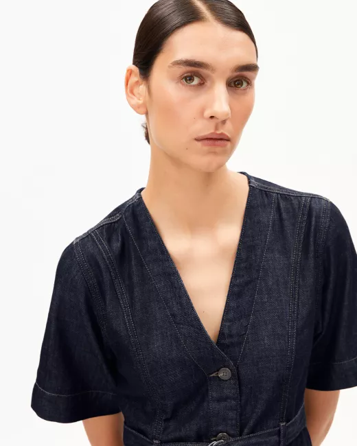 Woven linen dress MATHAA LINO STRIPES