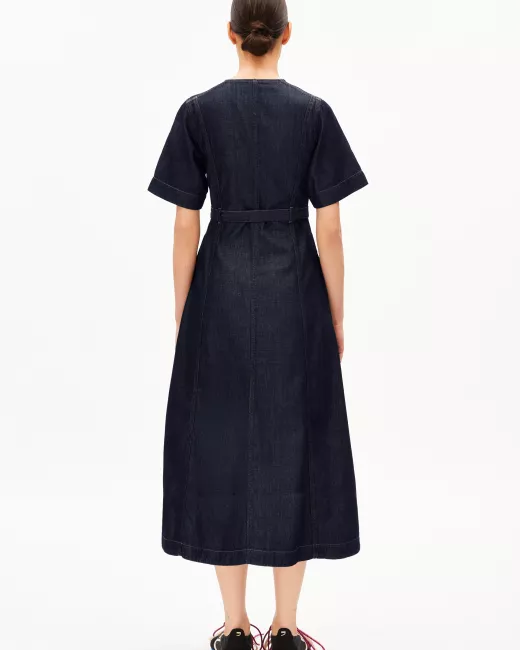 Armedangels - Robe midi en jeans avec ceinture