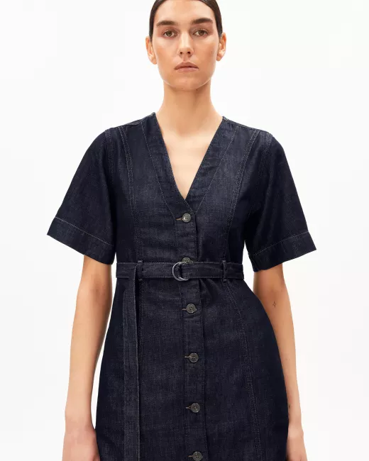 Woven linen dress MATHAA LINO STRIPES