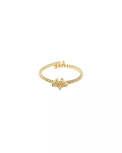 A Beautiful Story - Bague Honorable Ginkgo Plaquée Or