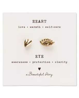 A Beautiful Story - Broche Set Cœur - Œil Plaqué Or