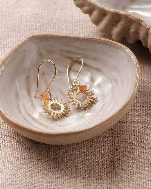 A Beautiful Story - Boucles d'oreilles Generous Cornaline Plaqué Or