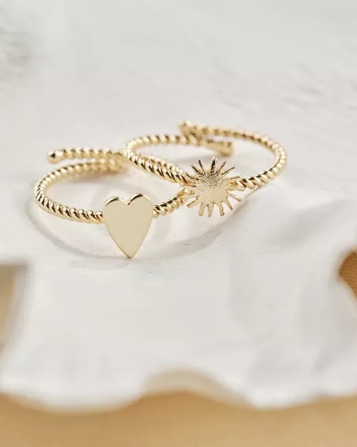 A Beautiful Story - Bague Honorable Soleil Plaquée Or