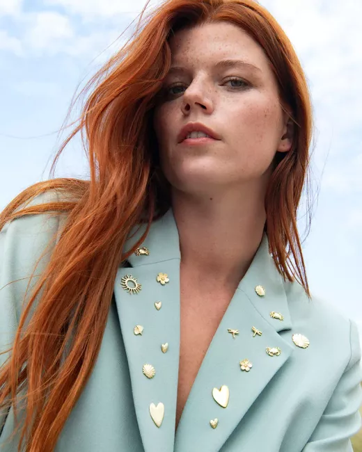 A Beautiful Story - Broche Soleil Plaqué Or