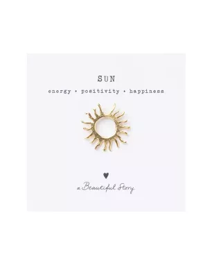 A Beautiful Story - Broche Soleil Plaqué Or