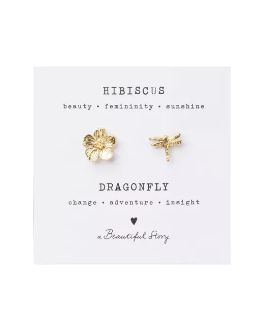 Brooch Hibiscus - Hummingbird Gold Plated