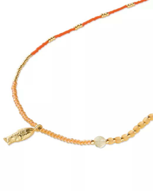 A Beautiful Story - Adventurous Citrine Necklace Gold Colored 