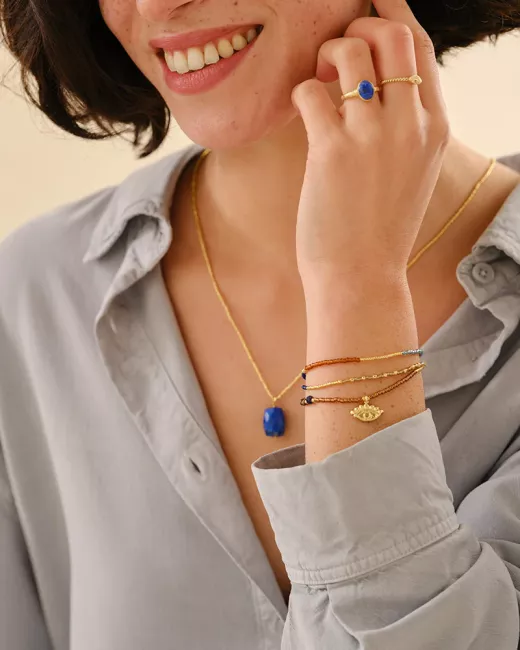 Adventurous Citrine Necklace Gold Colored