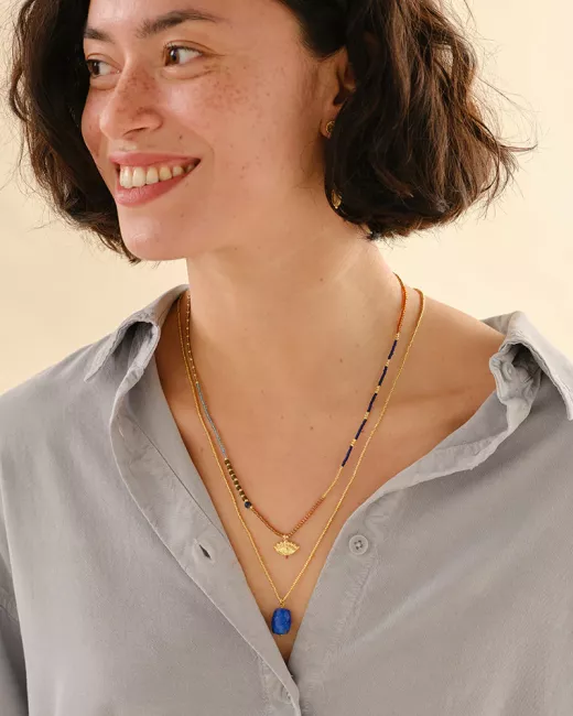 A Beautiful Story - Collier Adventurous Lapis Lazuli Gold