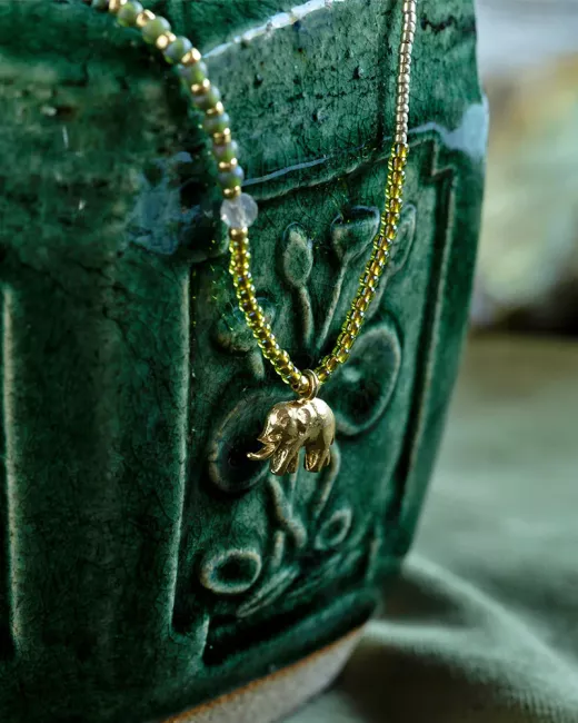 Adventurous Granaat Ketting Goudkleurig