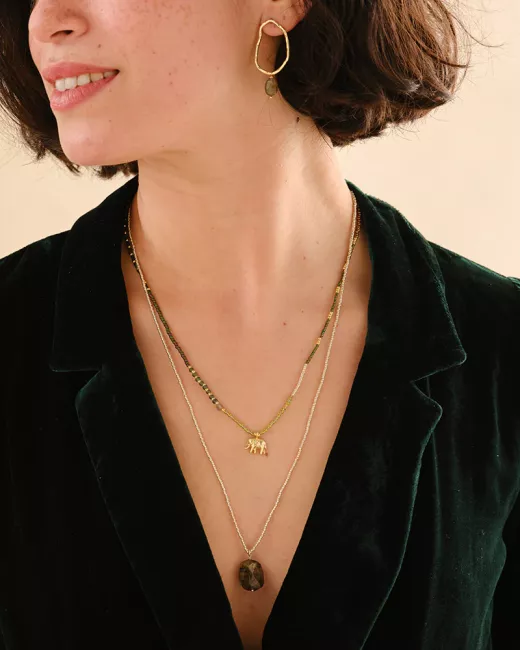 Adventurous Granaat Ketting Goudkleurig