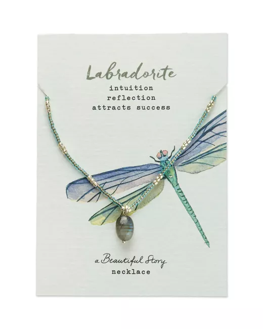 Wishing Labradorite Necklace Gold Colored