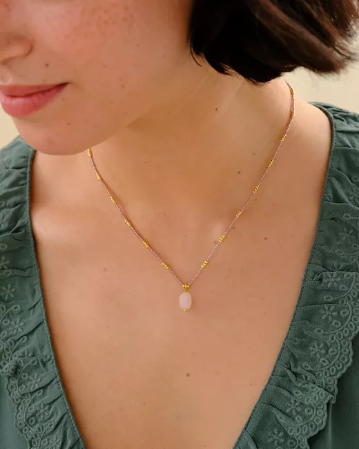 Wishing Labradoriet Ketting Goudkleurig