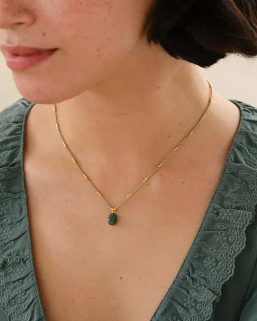 Wishing Maansteen Ketting Goudkleurig