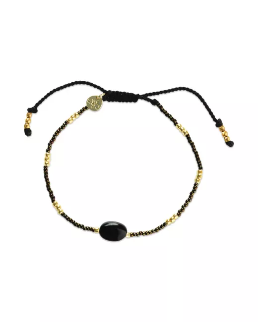 Wishing Zwarte Onyx Ketting Goudkleurig