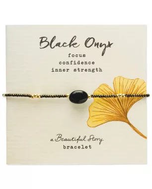 Wishing Zwarte Onyx Ketting Goudkleurig