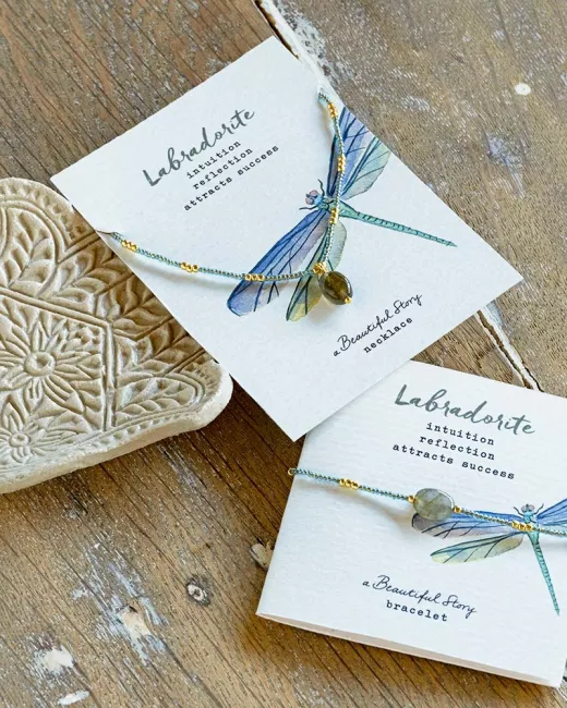 Wishing Labradorite Necklace Gold Colored