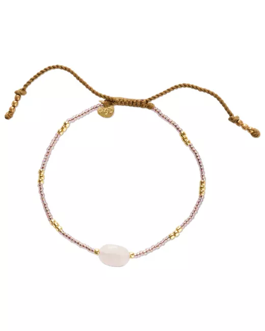 Wishing Rozenkwarts Ketting Goudkleurig