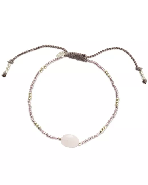 Wishing Rose Quartz Necklace Silver Colored