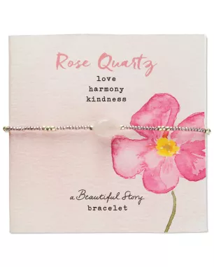 Wishing Rose Quartz Necklace Silver Colored