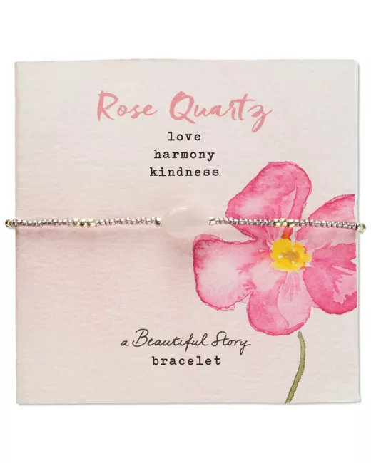 Wishing Rose Quartz Necklace Silver Colored