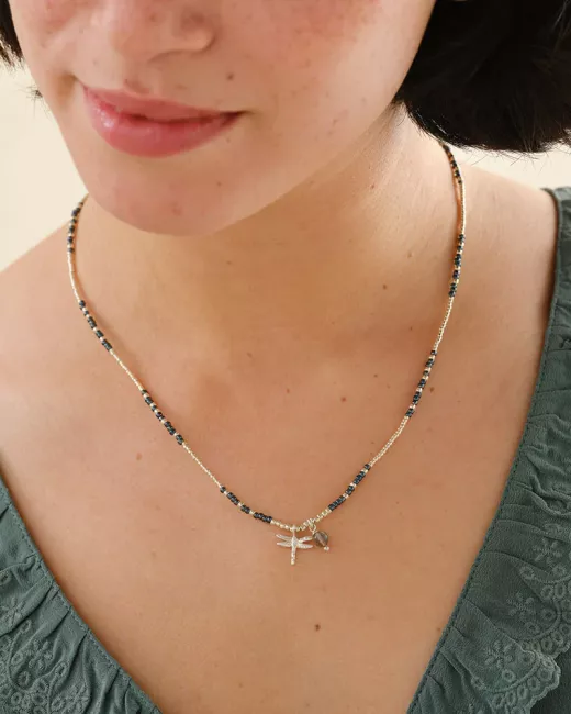 Honored Labradoriet Ketting Goudkleurig