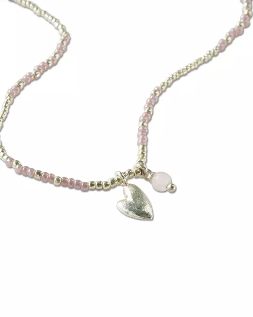 Honored Rose Quartz Necklace Gold Colored