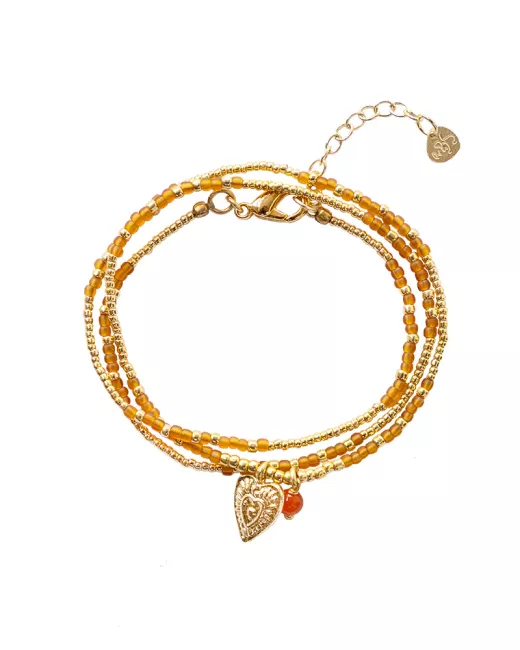 Honored Rose Quartz Necklace Gold Colored