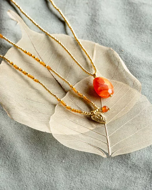 Honored Rozenkwarts Ketting Goudkleurig