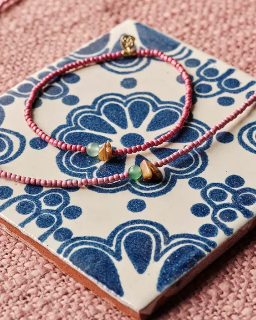 Amuse Labradoriet Edelsteen Mix Armband Goudkleurig