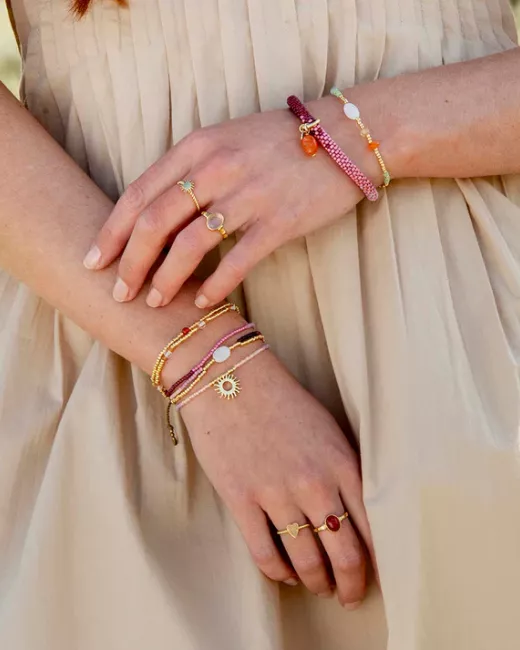 A Beautiful Story - Bracelet Amuse Pierre de Lune Doré